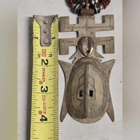 Authentic Tuareg Silver Amulet Multi Strand African  Black  Seed Necklace RARE - Picture 8 of 8